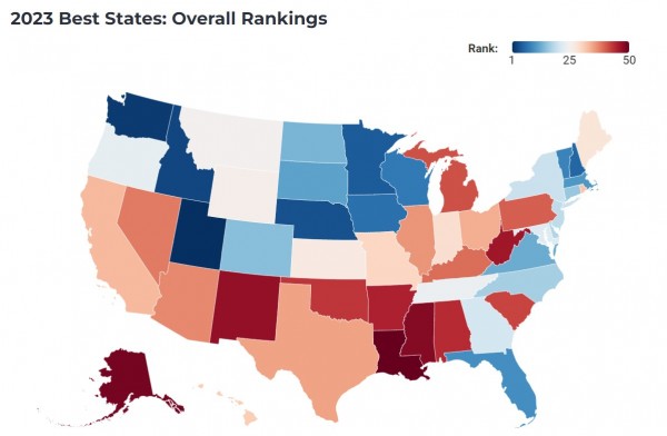미국서 가장 살기 좋은 주와 나쁜 주는?